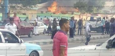 حريق داخل مدرسة عادل الصفتى بمطروح