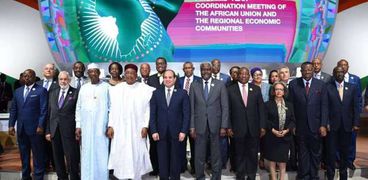 الرئيس عبد الفتاح السيسي مع زعماء القارة الأفريقية