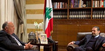 رئيس الوزراء اللبناني المكلف سعد الحريري يستقبل وزير الخارجية المصري سامح شكري في مقر إقامته في "بيت الوسط"