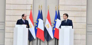 الرئيس عبد الفتاح السيسي والرئيس الفرنسي إيمانويل ماكرون