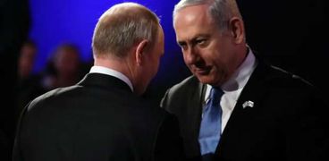 الرئيس الروسي فلاديمير بوتين ورئيس وزراء الاحتلال الإسرائيلي بنيامين نتنياهو