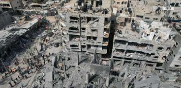 آثار القصف الإسرائيلي على غزة - صورة أرشيفية