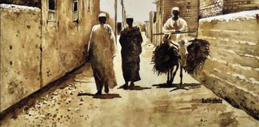 إحدى لوحات الفنان السودانى