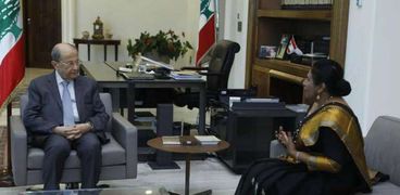 الرئيس اللبناني وسفيرة سريلانكا في قصر بعبدا