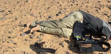 أحد الإرهابيين الذين سقطوا إثر مواجهات مع الشرطة بالكيلو 47 بطريق أسيوط – الخارجة