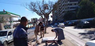 إزالة اللوحات الإعلانية المخالفة من شوارع كفر الشيخ