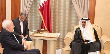 أمير قطر فى لقاء سابق مع وزير الخارجية الإيرانى