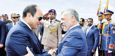 جانب من لقاء الرئيس عبد الفتاح السيسي وملك الأردن