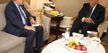 اجتماع سامح شكري وزير الخارجية مع المبعوث الأمريكي إلى ليبيا