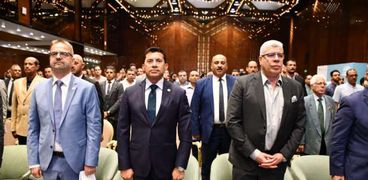 وزير الرياضة خلال حفل قرعة نهائيات دوري مراكز الشباب