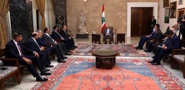 لقاء وزراء زراعة الدول الأربع مع الرئيس اللبناني