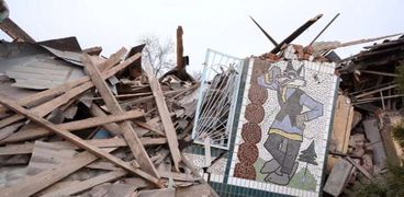 آثار قصف أوكراني على دونيتسك-صورة أرشيفية