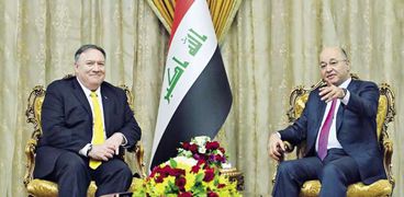 وزير الخارجية الأمريكى خلال لقائه مع الرئيس العراقى  «أ. ف. ب»