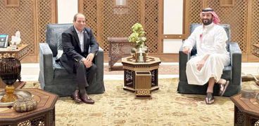 الأمير محمد بن سلمان ولى العهد السعودي خلال لقائه الرئيس السيسي في «جدة» مساء أمس