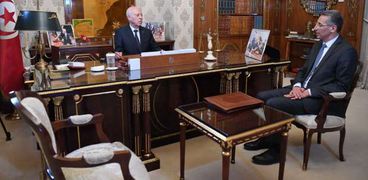 لقاء الرئيس التونسي قيس سعيد بوزير الداخلية