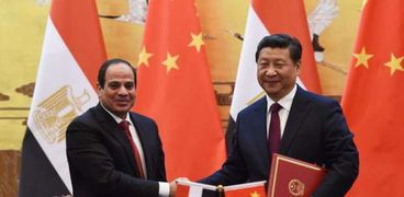 الرئيسان المصري والصيني