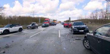آثار الحادث المروري في ألمانيا