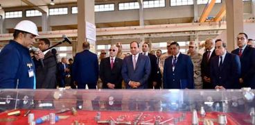 الرئيس عبدالفتاح السيسي خلال افتتاح مصنع 300 الحربي اليوم
