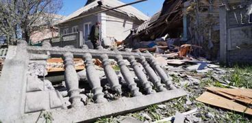 آثار قصف أوكراني على دونيتسك - صورة أرشيفية