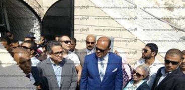 وزير الاثار ومحافظ مطروح خلال افتتاحها متحف روميل