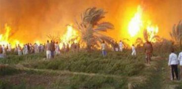 صورة حريق قرية الراشدة