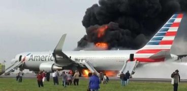 اشتعال النار في طائرة ركاب أمريكية -أرشيفية