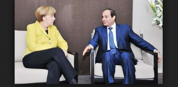 الرئيس عبد الفتاح السيسي والمستشارة الألمانية