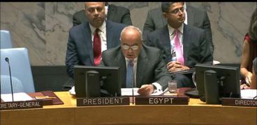 ممثل مصر فى الأمم المتحدة خلال إلقاء كلمته