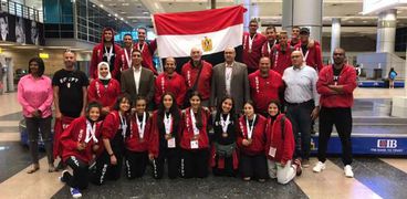 استقبال أبطال المنتخب المصري لألعاب القوى بالمطار