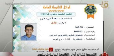 الطالب أسامة محمد فتحي
