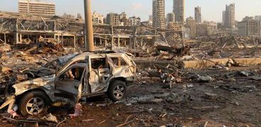 أثار الدمار الناتج عن انفجار بيروت