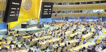 أغلبية الأصوات فى الجمعية العامة للأمم المتحدة صوتت لصالح فلسطين بالعضوية الكاملة فى المنظمة