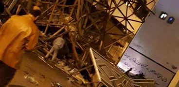 سقوط برج حمام في بورسعيد نتيجة الرياح الشديدة