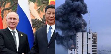 جانب من قصف قطاع غزة وجانب من لقاء الرئيس الروسي بنظيره الصيني