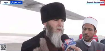 مفتى الشيشان خلال لقاءه مع مراسل «إكسترا نيوز»