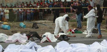 جثث ضحايا حادث مقتل مهاجرين بالمكسيك