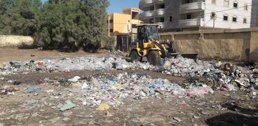 "الرصد البيئي" بالإسكندرية ترفع المخلفات عن "موقف العامرية"