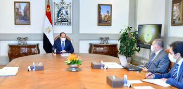 الرئيس عبدالفتاح السيسي خلال اجتماعه اليوم