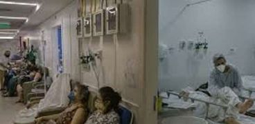 مرضى كورونا في غحدةى المستشفيات البرازيلية