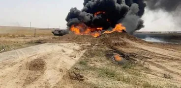 حريق هائل يشتعل في خط نقل النفط بسوريا