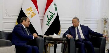 الرئيس عبدالفتاح السيسي ورئيس الوزراء العراقي
