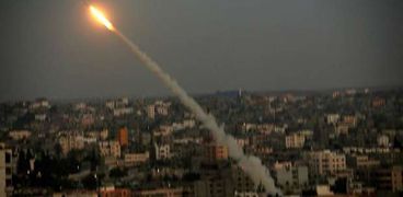 صاروخ بقطاع غزة الفلسطيني