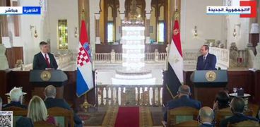 مؤتمر صحفي بين الرئيس السيسي ونظيرة الكرواتي