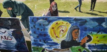 معرض رسم مفتوح في غزة