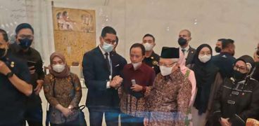 نائب رئيس إندونيسيا والوفد المرافق له في زيارة للمتحف القومي للحضارة