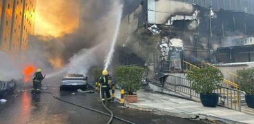 حريق فندق هيلتون الرياض