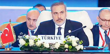 وزير الخارجية التركى هاكان فيدان خلال قمة السلام