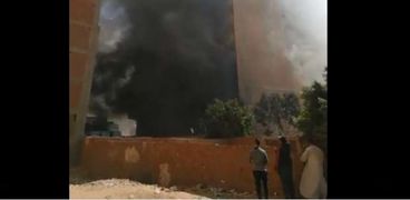 حريق مصنع أحذية في فيصل