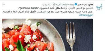 الترويج للسياحة المصرية بـ"الجبنة والبطيخ" عبر "تويتر"