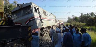 حادث خروج قطار القاهرة أسوان عن مساره